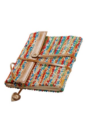 Journal Woven Sari/Leather 8X6 Asst/Brown