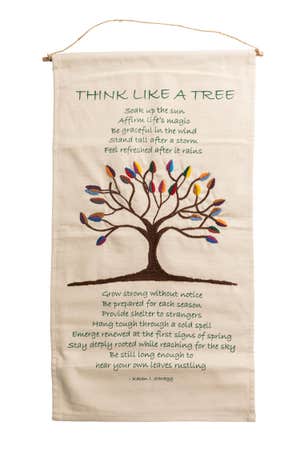 Wall Hanging Think Like A Tree Cotton 13Wx