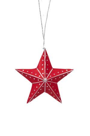 Ornament Star M/5 Tree Free Paper 3D Red