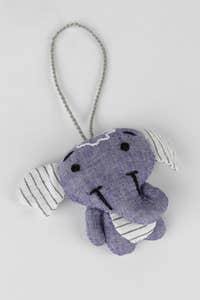 Ornament elephant M/2 stuffed cotton 3H blu/wht