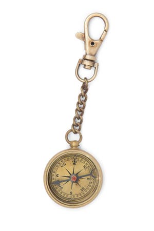 Compass W/Chn Metal 1.25D Gold Clr