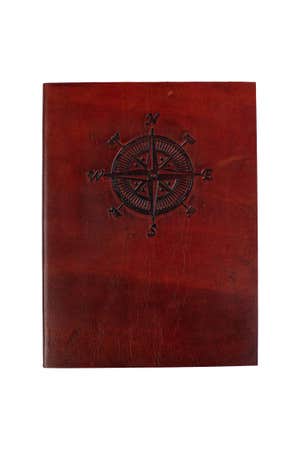 Journal Compass Embossed Leather 6Wx8H R