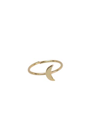 Ring Crescent Moon M/3 Metal Gold Color