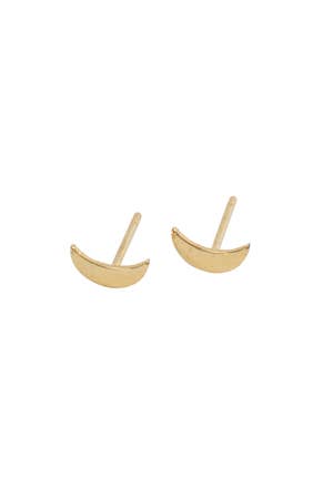 Earrings Post Crescent Moon Metal .5D Go