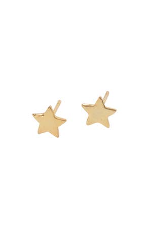 Earrings Post Tiny Star Metal .5D Gold C