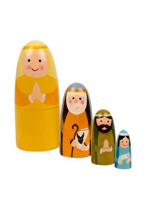 Nativity Nesting Dolls Wood 2.5Dx5.5H Ye