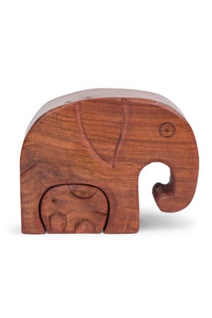 Box Elephant Puzzle Shesh 3X4 Nat