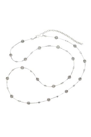 Necklace Rd/Sq Bd On Chn 36L Silver
