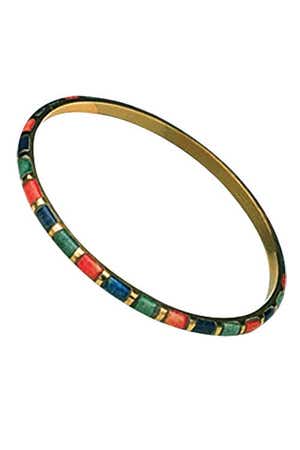 Bangle Brass M/5 Dyed Bone Assorted Colo
