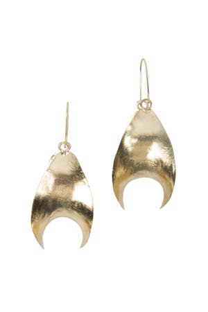 Earrings Cupped U-Shape Brass 2L Bright
