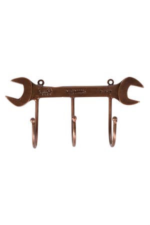 Wall Hook Wrench Iron 7Lx3.5H Copper Col