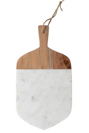 Serving Board Drop Shape Marble/Wood 14Lx7