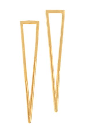 Earrings Post Open Triangle Brass 2.5L G