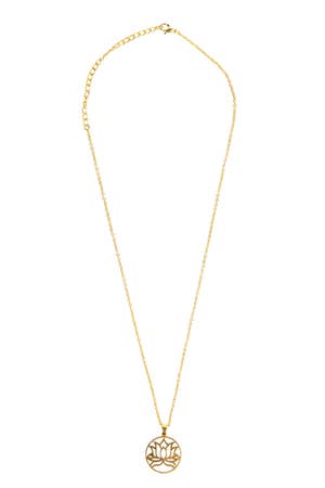 Necklace Lotus Pendant Flash Gold/Metal