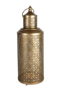 Lantern round w/turret iron 5.5Dx15H gold