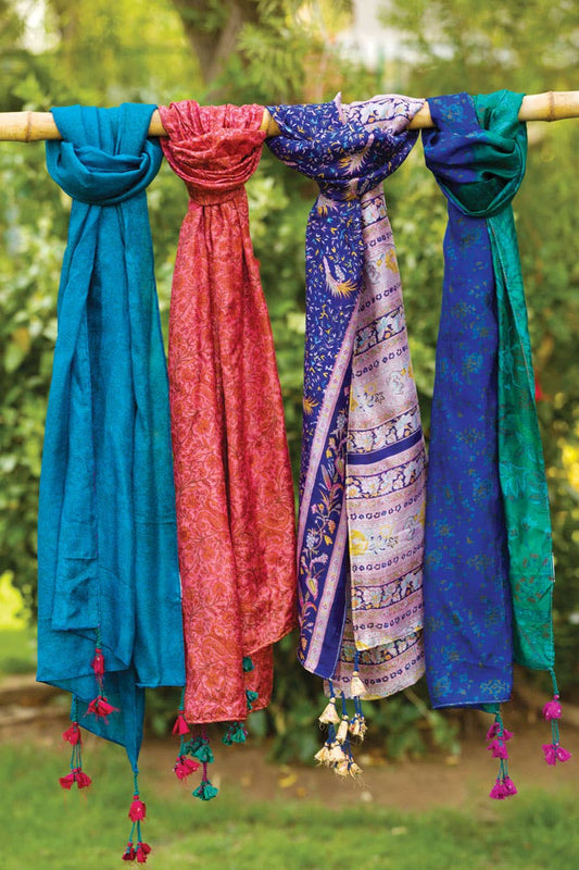 Up-Cycled Silk Sari Scarves
