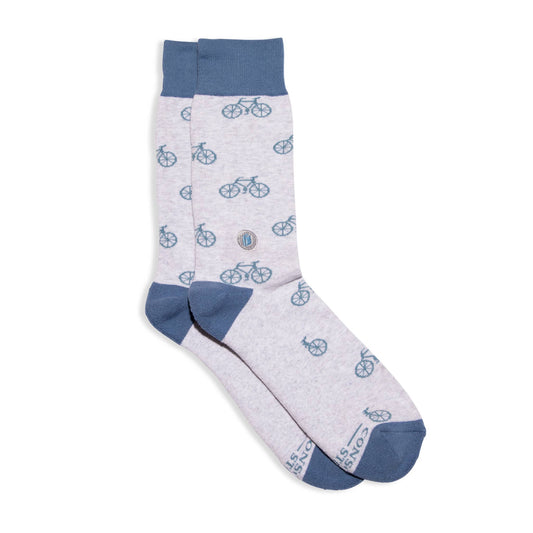 Socks that Give Books (Gray Bicycles): Small