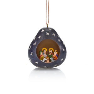 Night Sky Nativity Gourd Ornament