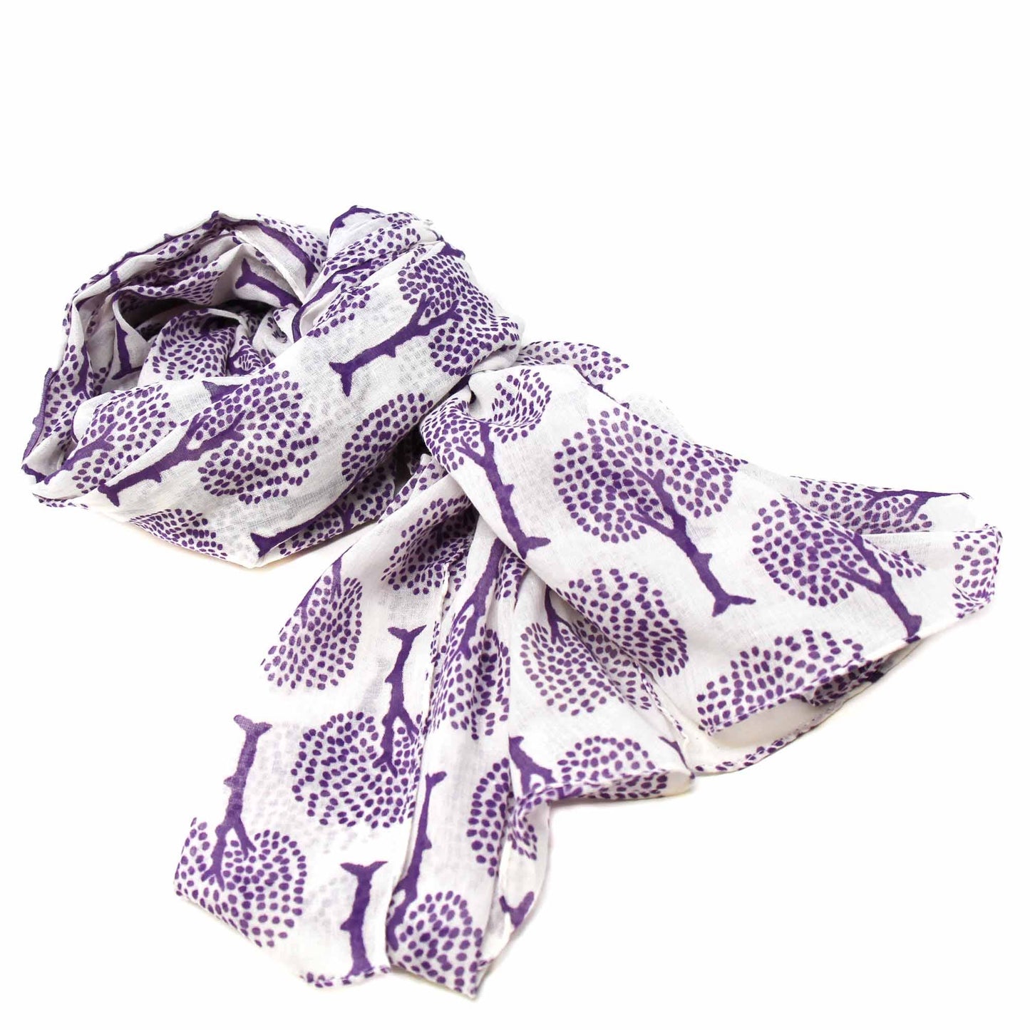 Hand Printed Cotton Scarf - Tree of Life Design