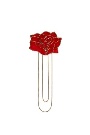 Bookmark Rose M/3 Capiz/Metal 5.5L Red/G