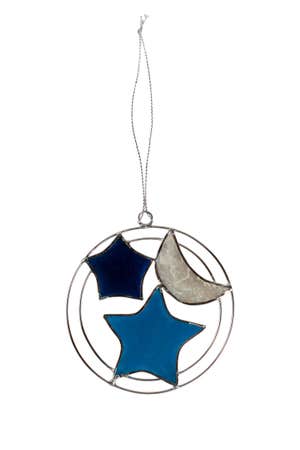 Ornament Stars/Moon M/3 Capiz 3.25D Blue/