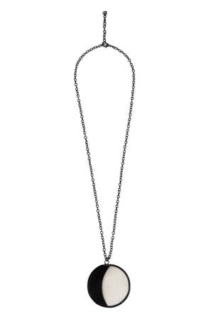 Necklace Waxing Moon Capiz/Metal 18L Nat