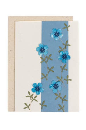 Card Vertical Bar/Scattered Flowers M/3