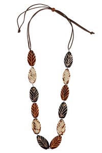 Necklace: tagua leaves