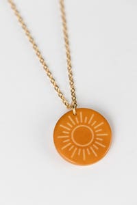 Necklace sunshine pend tagua 16L yellow/gold