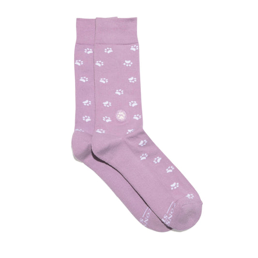 Socks that Save Dogs (Purple Paw Prints): Medium