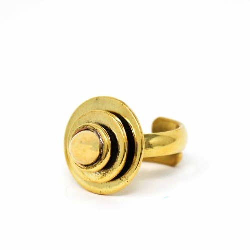 Domed Adjustable Brass Ring - Single m/3