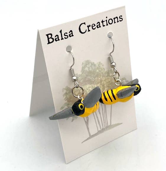 Honeybee Balsa Earrings