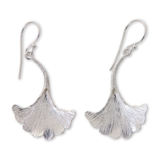 NOVICA Oyster Mushroom Sterling silver dangle earrings