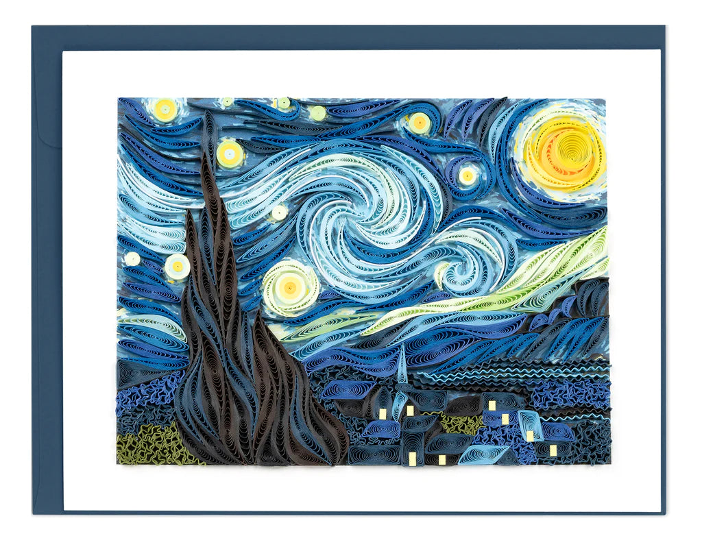Artist Series - Quilled Starry Night, Van Gogh CARD