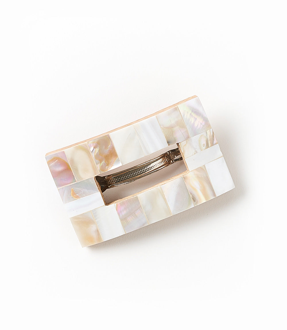 Chitra Mother of Pearl Barrette - Wide Cutout