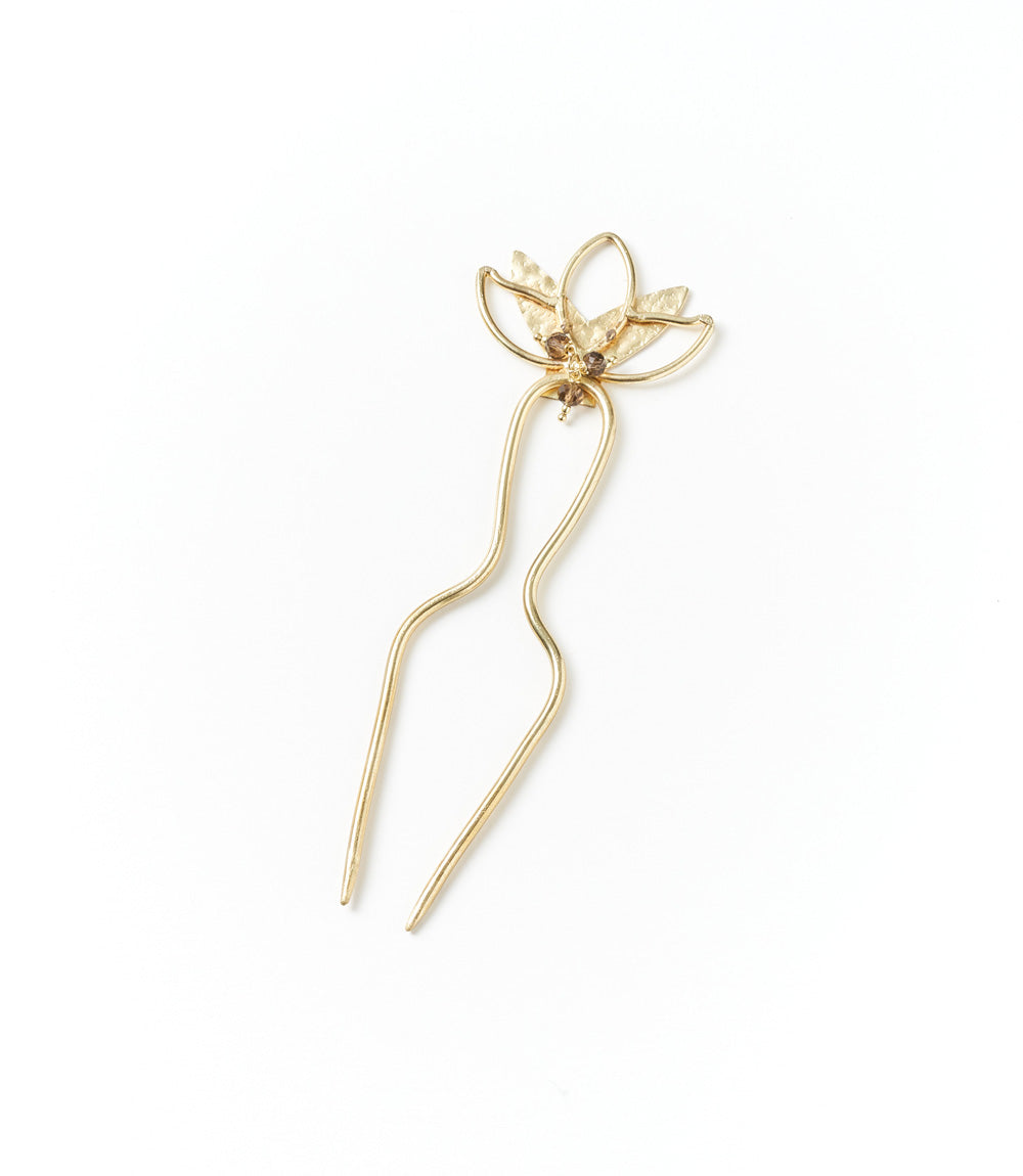 Kairavini Hair Pin - Gold Finish Lotus
