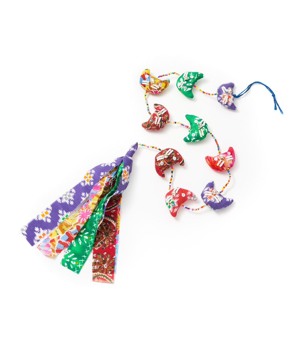 Dulari Handcrafted Cat Garland Decoration - Upcycled Sari Fabric