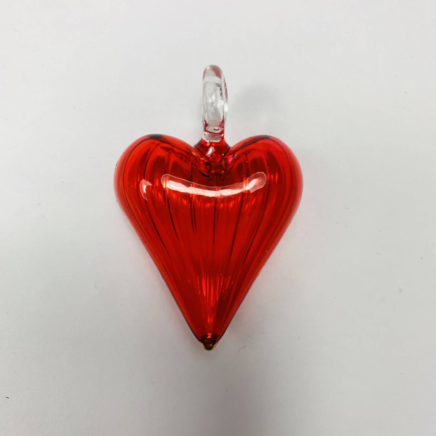 Blown Glass Heart Pendant - Red