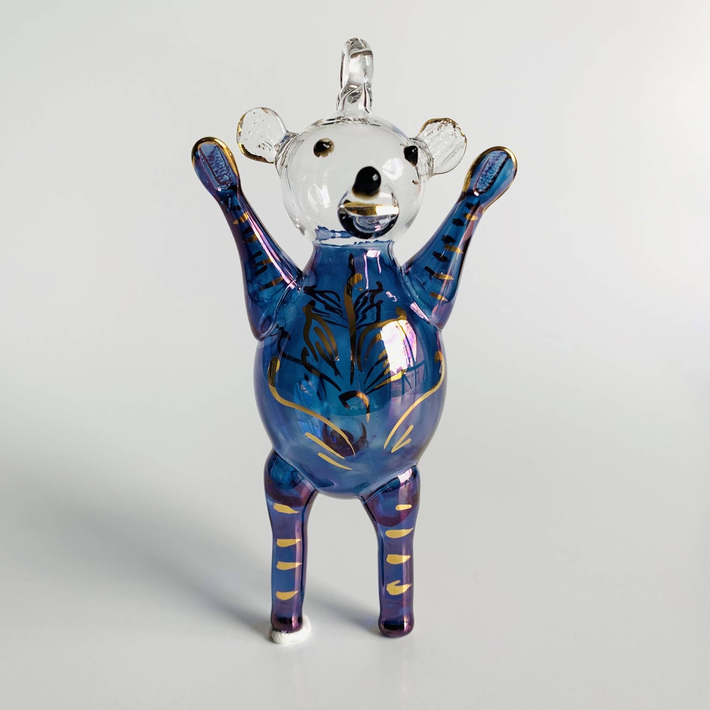 Blown Glass Ornament - Magic Bear: Blue