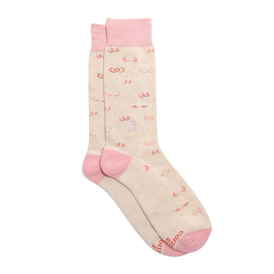 Socks that Support Self-Checks (Pink Tatas): Medium